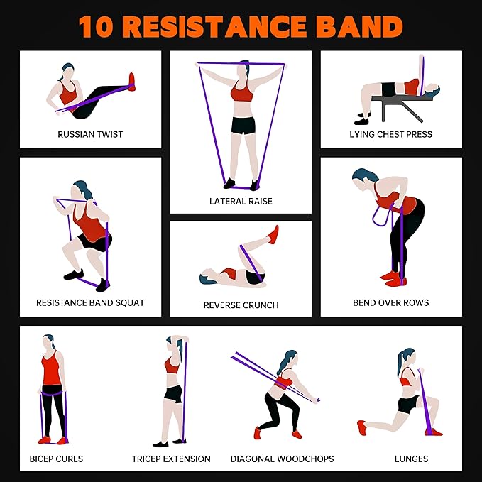 Workout Bands, Resistance Bands for Working Out, Stretch Bands, Long Gym Elastic Bands for Workout, Pull Up Training Bands for Body Stretching, Physical Therapy, Muscle Training