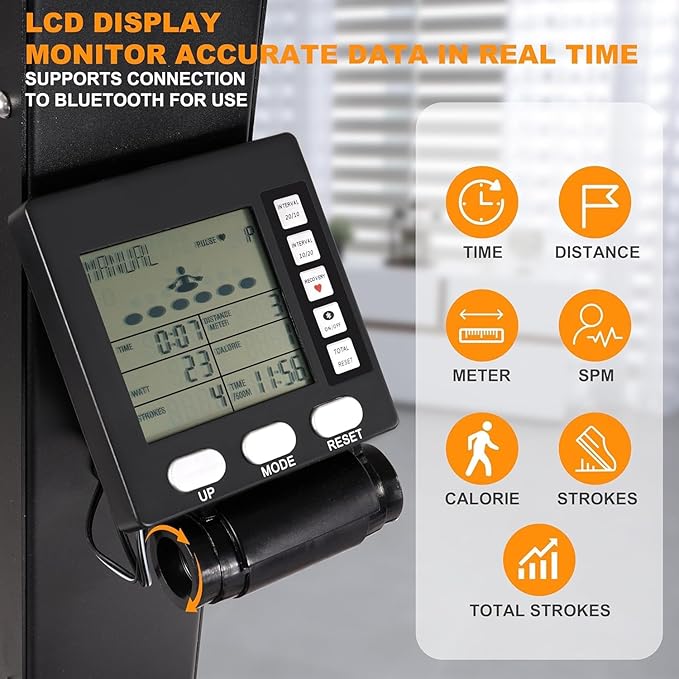 Fitvids Ski Machine, Wind Resistance Skiing Exercise Equipment with LCD Display, Home Gym Indoor Cardio Training