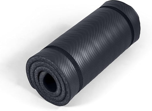 Tone Fitness 1-Inch Thick Yoga Mat | High-Density, Non-slip Exercise Mat with Carrying Strap for Yoga, Pilates, & Home Gym Workouts | Multiple Options