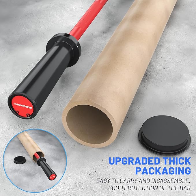 4ft Olympic Barbell - Heavy Duty Chrome Steel Weightlifting Bar for 2-Inch Plates, 500LBS Capacity Bar with Knurled Grip & Ball Bearings - Compact Strength Training Barbell for Men & Women Home Gym Workout