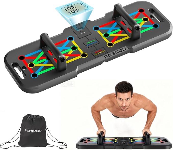 Push Up Board With Counter,Pushup Board For Men and Women,Foldable Gym Strength Training Fitness Equipment,Calisthenics Equipment