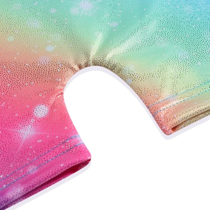 Leotards for Girls Gymnastics Toddler Dance Biketards Mermaid Unicorn Athletic Dance Wear Shiny Rainbow Blue Hotpink