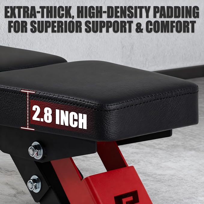 RitFit 3-Section Adjustable Weight Bench, 1600LBS Capacity Workout Bench for Home Gym, 21 Levels Incline Decline Bench Press with Thickened Padding, Foldable Exercise Equipment for Strength Training