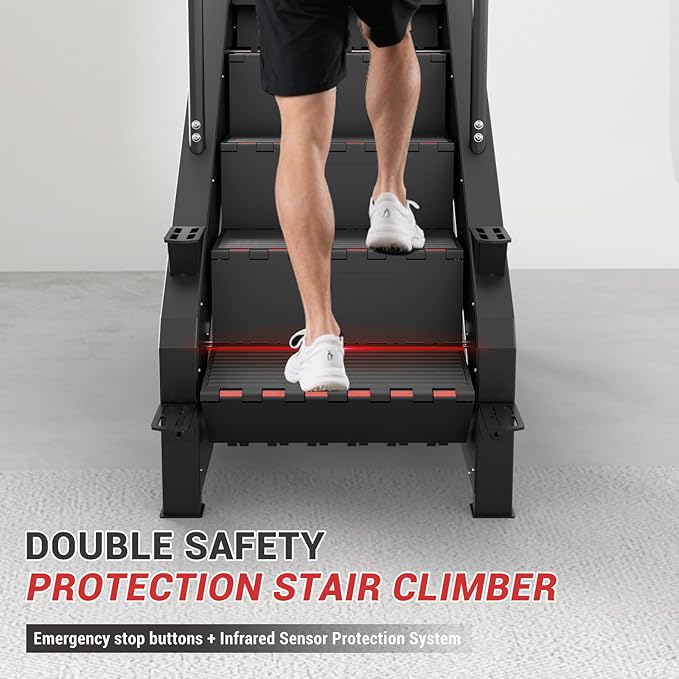 GMWD Stair Stepper Machine, Commercial Grade Stair Climber with LED Display, Stair Machine for Cardio, 15 Resistance Levels, 24-164 Steps/Min, Exercise Machine for Home