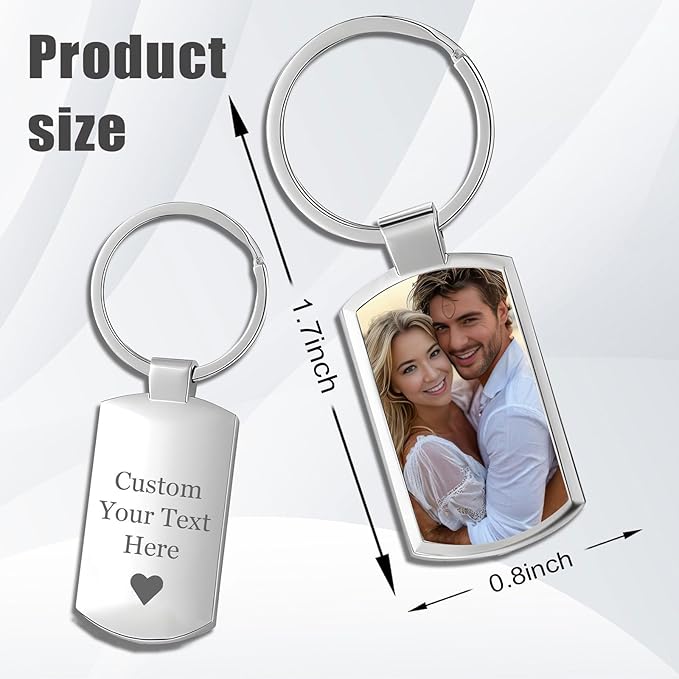 Customized Double Sided Keychain - Personalized Engraved Text/Number/Name Keychain, Custom Key chain Gift for Boyfriend