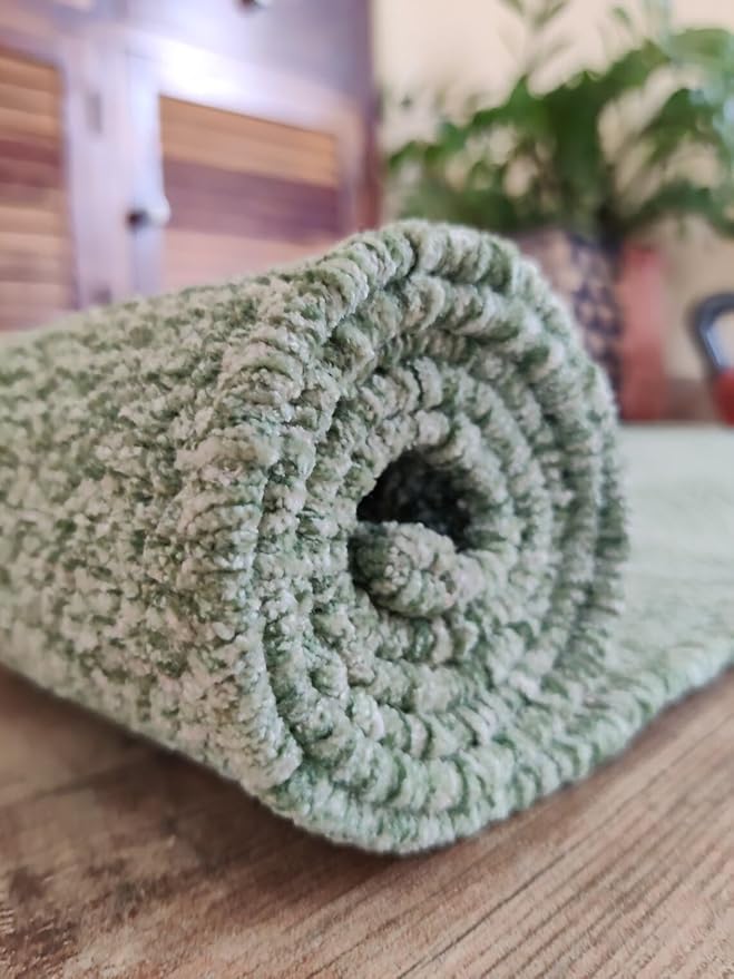 Indian Handmade100 % Organic Anti Skid Multi Colour Cotton Yoga Mat - Eco-Friendly Hand-Woven Rug - Non-Slip & Thick (24”x72”x5mm) for Hot yoga & Everyday Fitness at Home - Comfortable & Foldable Extra-Long Mat