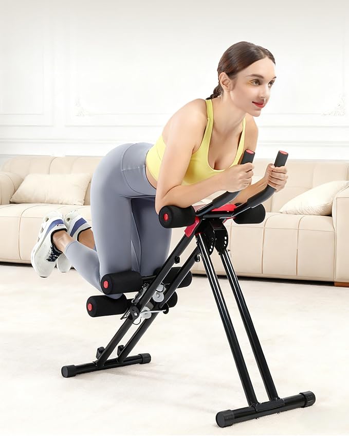 Ab Machine Ab Trainer Machine : Adjustable Ab Machine for Stomach Workout at Home Gym Ab Workout Foldable Core Strength Training Equipment Home Gym System