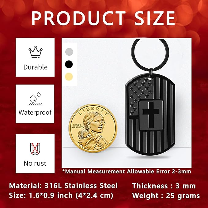 DuoDiner Stocking Stuffers Christmas Gift-Keychain Gifts for Men Religious Mens Gifts