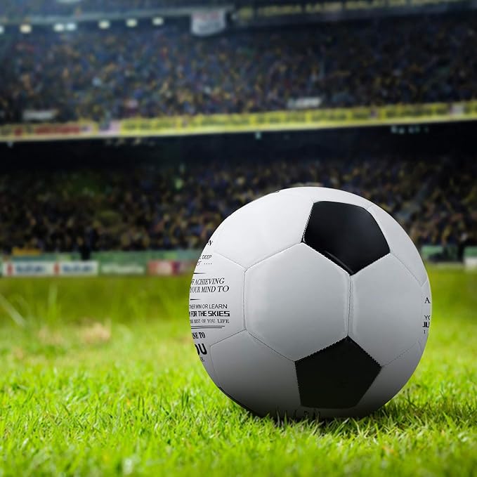 KWOOD Custom Classic Soccer Ball,Engraved Soccer Ball with Premium Pump for Training Recreation Practice,Available for Indoor Outdoor Toddlers Kids Teens Adults