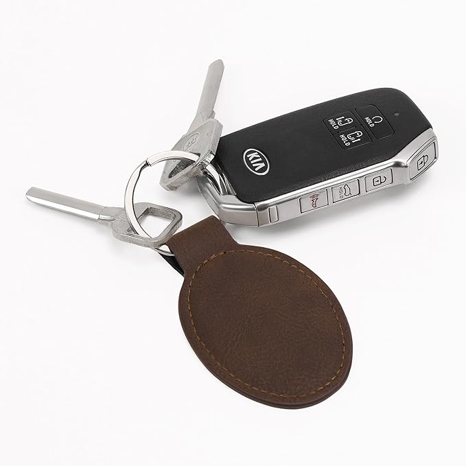LaserGram Oval Keychain, Baseball Ball, Personalized Engraving Included (Chocolate Brown)