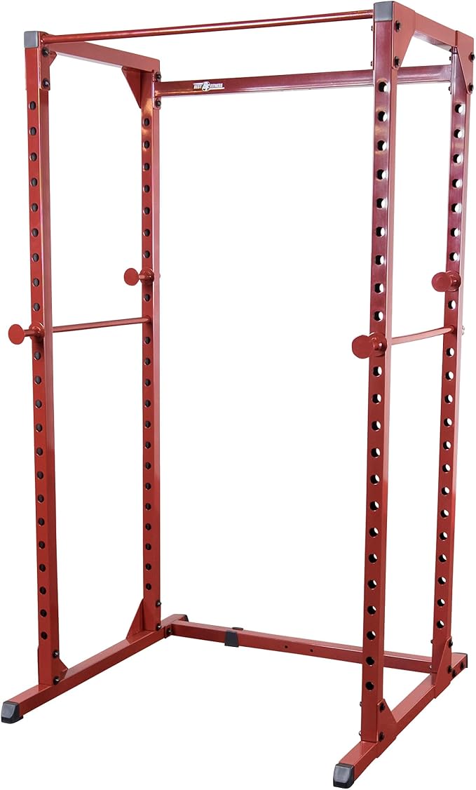 Best Fitness Power Rack - 14-Gauge Steel Home Gym with 500lb Capacity, Chin Bar, 23 Adjustable Safety Bars, Optional LAT & Dip Attachments