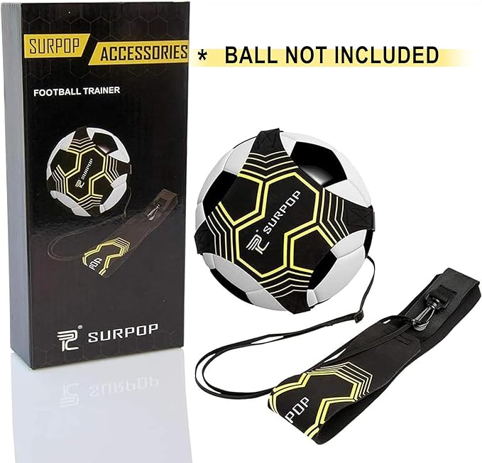 Soccer/Volleyball/Rugby Trainer, Football Kick Throw Solo Practice Training Aid Control Skills Adjustable Waist Belt for Kids Adults