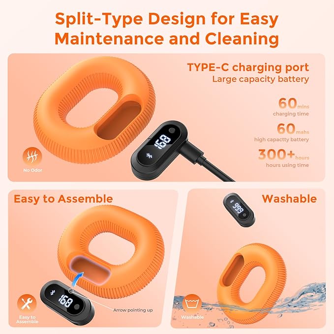 Smart Silicone Grip Strength Trainer, Forearm Strengthener with Data Monitoring, Supports Game Interactions and App Control, Hand Exercisers for Strength,Stress Relief and Rehabilitation
