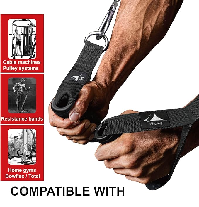 Heavy Duty Gym Workout Handles Attachment for Cable Machine,Resistance Band,Pulley System Home Exercise Equipment, Compatible with Bowflex,Total and Smith, Comfortable and Stronger Grip
