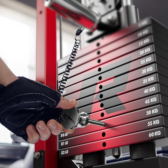 RitFit M1 Pro Smith Machine Package, All-in-One Power Cage with Weight Stack Set, Includes LAT Pulldown & Cable Crossover System for Home Gyme