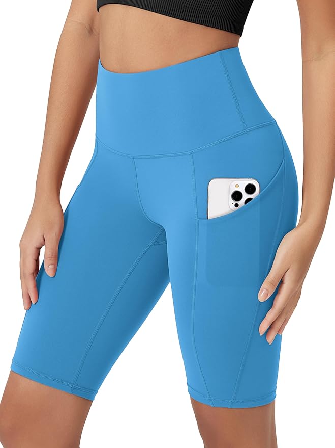 ODODOS Women's Tummy Control Biker Shorts 2.0 with Pockets High Waist Athletic Workout Yoga Shorts-3.5''/ 5"/ 8" / 10" Inseam