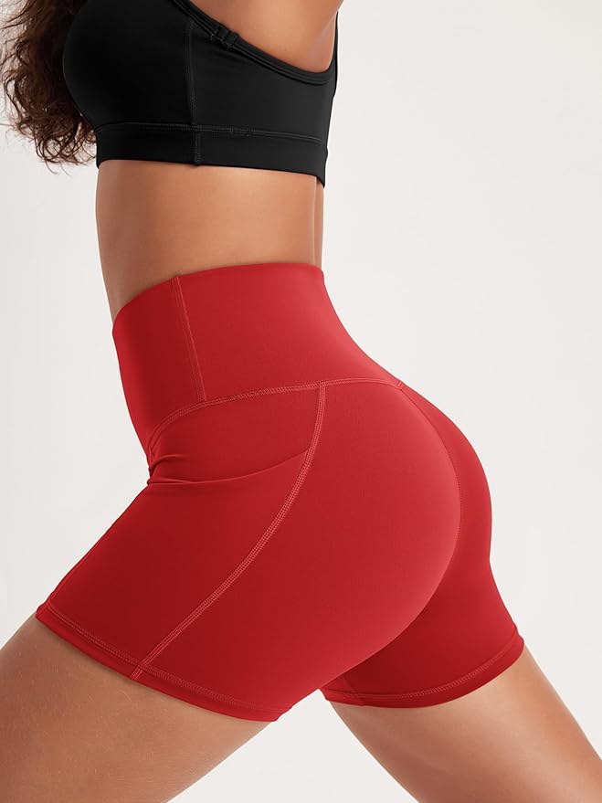ODODOS Women's Tummy Control Biker Shorts 2.0 with Pockets High Waist Athletic Workout Yoga Shorts-3.5''/ 5"/ 8" / 10" Inseam