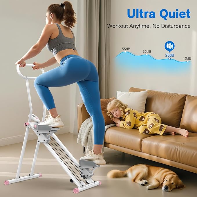 HXD-ERGO Stair Stepper for Home, New Version 6 Adjustable Resistance Vertical Climber Cardio Exercise Machine, Folding Stair Climber for Full Body Workout with Adjustable Handlebar for Women & Men