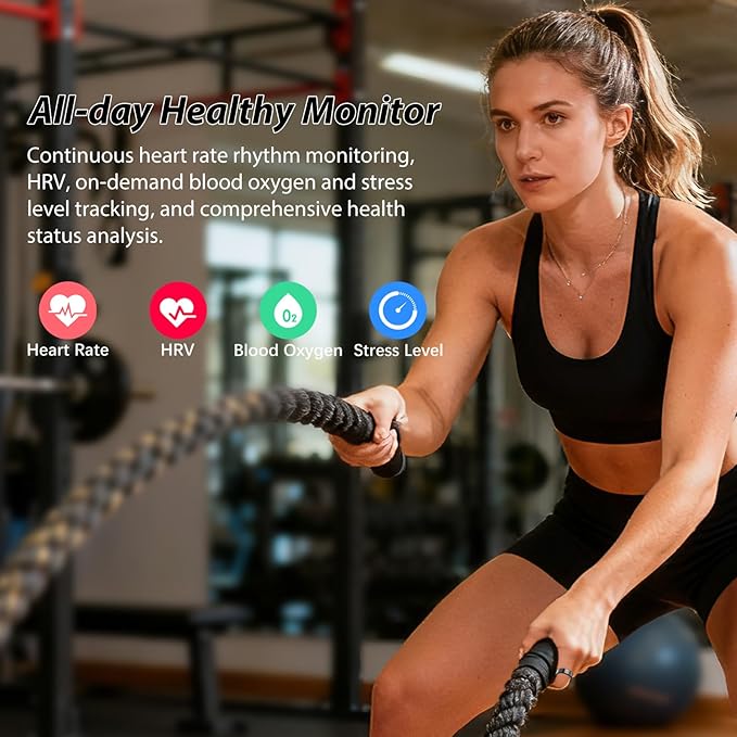 Smart Ring for Women Men Fitness Ring with Heart Rate, Blood Oxygen, Blood Pressure, Sleep Tracker, Step Tracker, IP68 Waterproof Health Ring for iOS & Android,No Subscription Fee (Black, 6#)