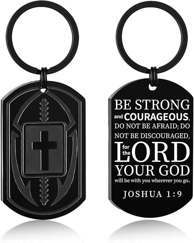 Stocking Stuffers- Football/Baseball/Soccer/Basketball Keychain for Men Baptism Confirmation Mens Gifts