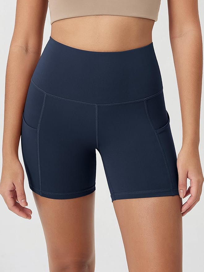 ODODOS Women's Tummy Control Biker Shorts 2.0 with Pockets High Waist Athletic Workout Yoga Shorts-3.5''/ 5"/ 8" / 10" Inseam