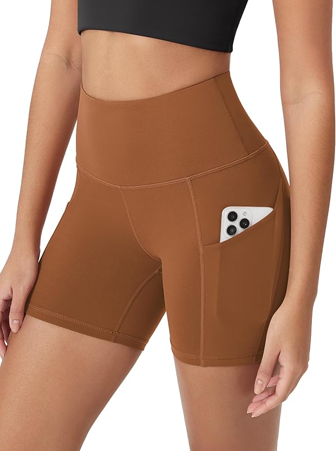 ODODOS Women's Tummy Control Biker Shorts 2.0 with Pockets High Waist Athletic Workout Yoga Shorts-3.5''/ 5"/ 8" / 10" Inseam