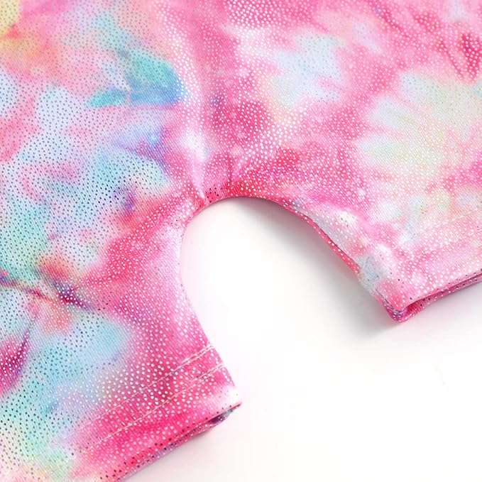 HOZIY Gymnastics Leotards for Girls with Shorts Toddlers Biketards Rainbow Unicorn Dinosaur Mermaid Leopard Flower Galaxy