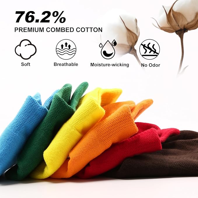 FITRELL 6 Pack Men's Athletic Ankle Socks Cushioned Sports Running Socks 7-9/9-12/12-15