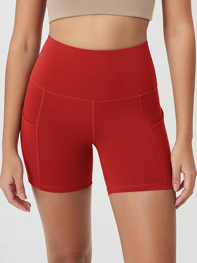 ODODOS Women's Tummy Control Biker Shorts 2.0 with Pockets High Waist Athletic Workout Yoga Shorts-3.5''/ 5"/ 8" / 10" Inseam