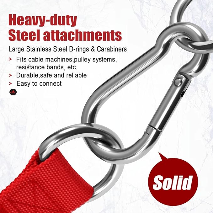 Heavy Duty Gym Exercise Handles Attachment for Cable Machine,Resistance Band,Pulley System Home Fitness Workout Equipment, with Elastic Rubber Grip and 2 Large Carabiners