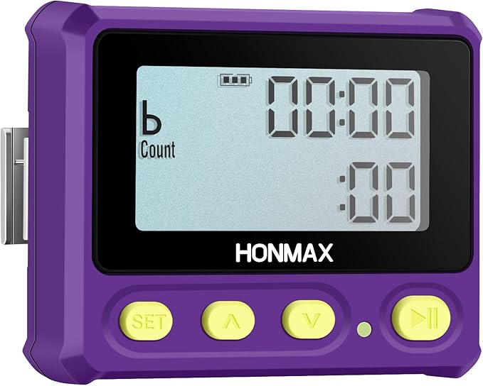 8200 Interval Timer, Stopwatch with Backlight, USB-C Rechargeable Clock (Purple)