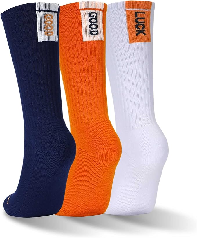 MONFOOT Women's and Men's 3-8 Pairs Athletic Cushion Crew Socks Multi