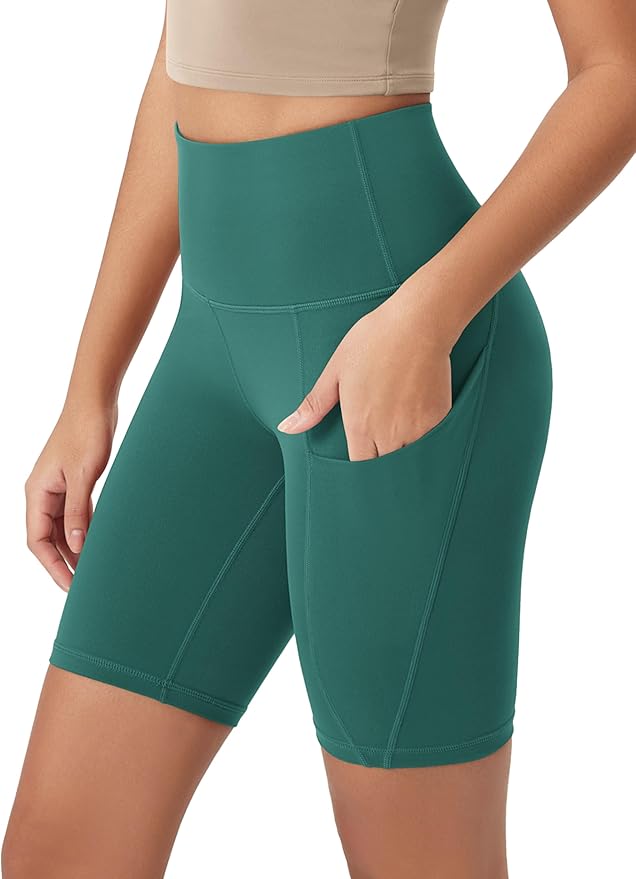 ODODOS Women's Tummy Control Biker Shorts 2.0 with Pockets High Waist Athletic Workout Yoga Shorts-3.5''/ 5"/ 8" / 10" Inseam