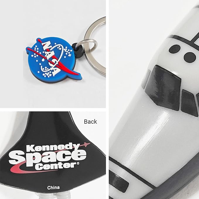 Cute Keychains for Backpacks, NASA Space Shuttle Keychain, Astronaut Airplane Key Chain, Colorful PVC Key Ring