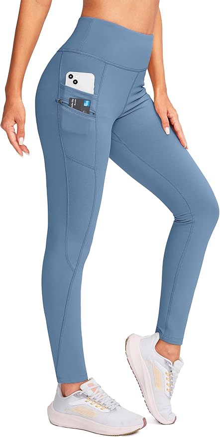 G Gradual Women's Fleece Lined Winter Leggings with Pockets Water Resistant High Waisted Thermal Warm Pants Running Hiking