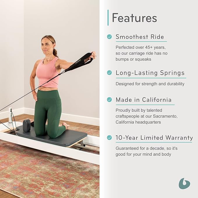 Balanced Body Allegro 2 Pilates Reformer, Pilates Exercise Equipment, Workout Equipment for Home or Studio