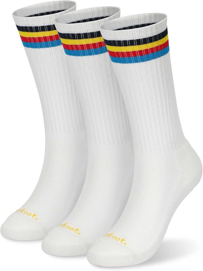 MONFOOT Women's and Men's 3-8 Pairs Athletic Cushion Crew Socks Multi