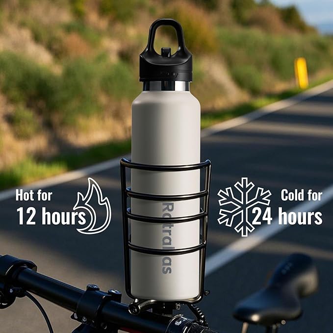 Insulated Water Bottle 21 OZ, Insulated Tumbler with One-Touch Open, Travel Water Bottle with Leak-Proof Design, Sports Water Bottle for Women & Men (White)