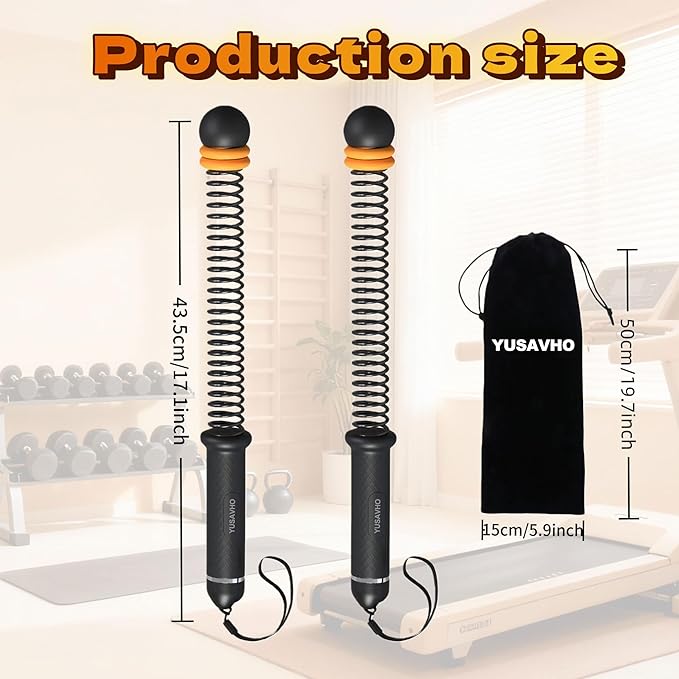 Adjustable Ropeless Battle Ropes for Home Gym for Men & Women, Heavy Duty Cordless Battle Rope with Storage Bag,Exercise Ropes with Variable Resistance, Strength & Low-Impact Cardio for HIIT(Black)