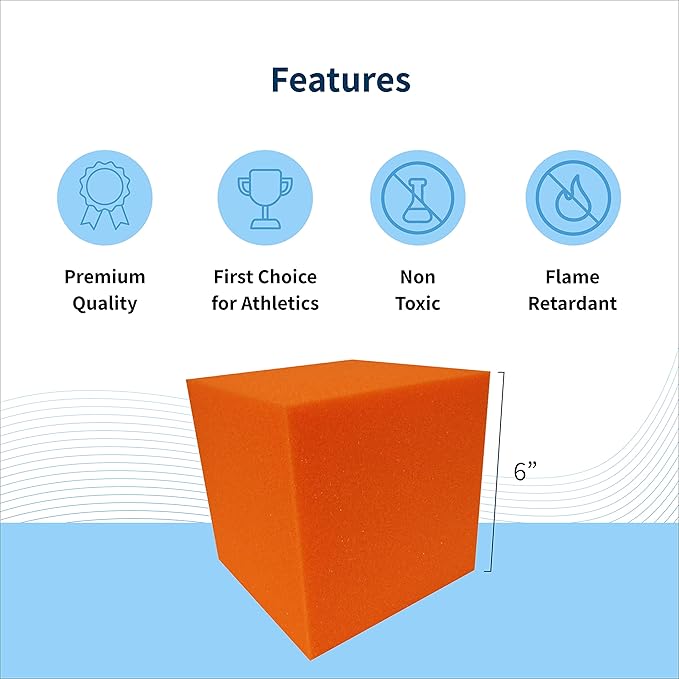 Envirolite 6" Bulk Foam Cubes Full Pallet of Premium Quality Foam Cubes for Foam Pits | for BMX Pits, Trampoline Parks, Ninja Gyms, Gymnastics & Skatepark Foam Pits | 960 Foam Cubes, Orange