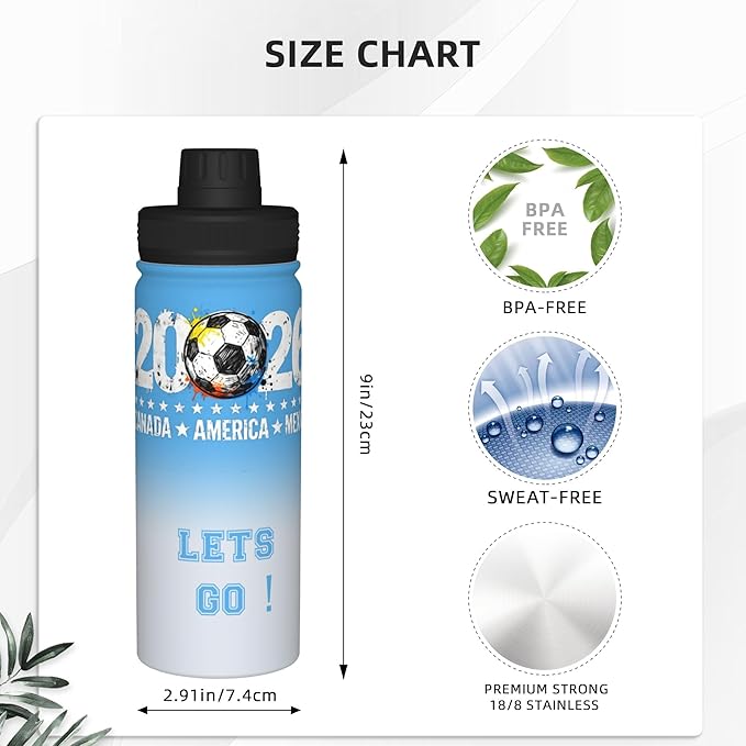 2026 new World Cup sports water bottle - 18oz Water Bottle Designed for Everyday - Sports Games, Bike Rides, Work (Style 4)