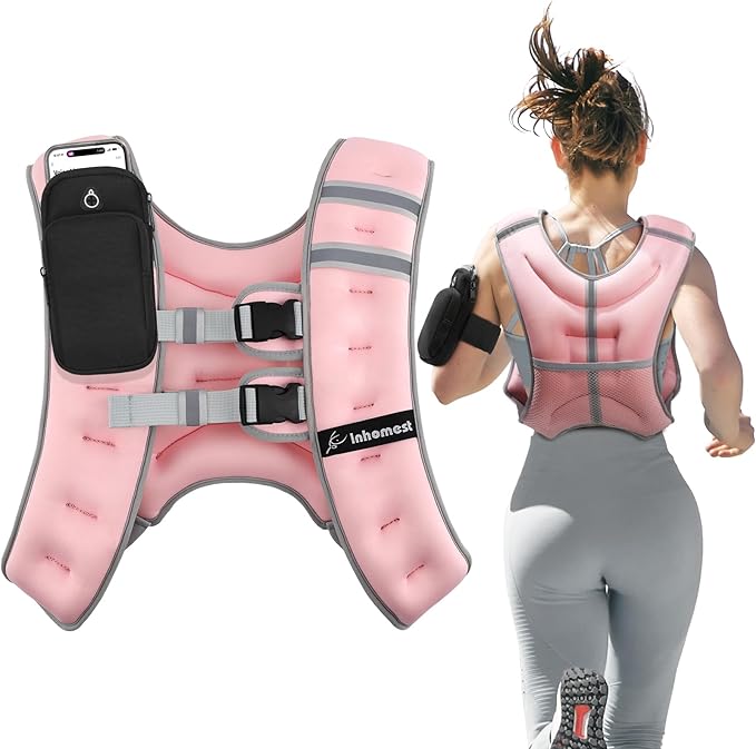 Weighted Vest Weight Vest for Men Women Kids Weights Included with Reflective Stripe, Body Weight Vests Adjustable for Running, Workout, Jogging, Walking
