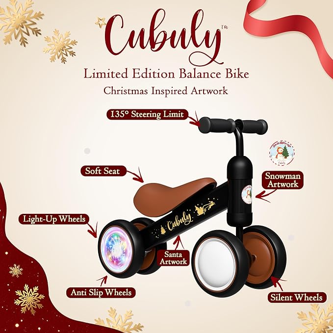 Baby Balance Bike for 1-3 Year – First Birthday Boy Girl Gifts 12-36 Month Mini Bike|Colorful Lighting Wheels|Ride on Toys |Toddler Balance Bike 1-3 Indoor/Outdoor Bike