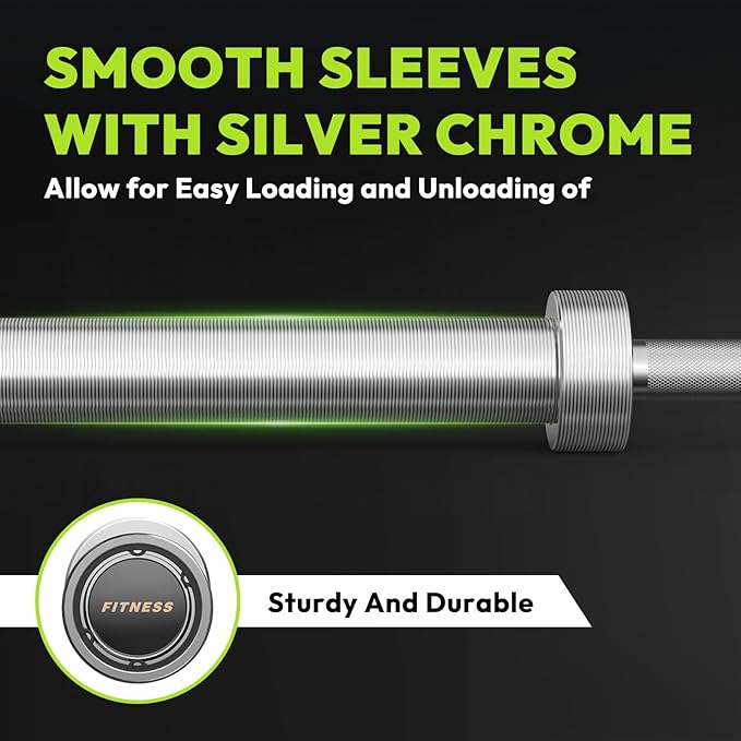 Olympic Barbell, 45lb/35lb 2-inch Weight Bar for Bench Press, 7ft/6.5ft Olympic Bar, 1000 lb/1500 lb High-Capacity, Hard Chrome, Knurled Grip, Strength Training Deadlift Weightlifting Squat