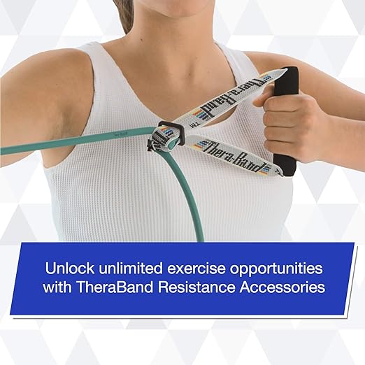 THERABAND Resistance Tubes, Begginer Set, Yellow, Red, and Green, 5 ft Latex Tubing, Home or Clinic Use, Cut-to-Fit, Color-Coded Resistance Bands for Upper & Lower Body Workouts