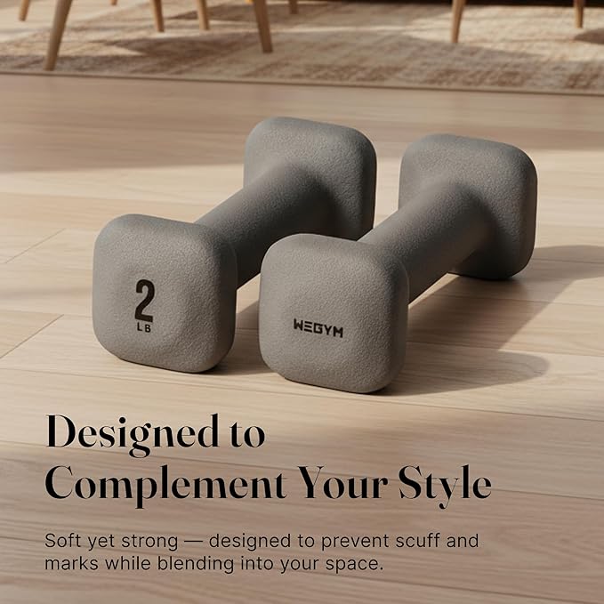 WeGym SafeGrip Square Dumbbells with Anti Slip Handles, Aesthetic Free Weights for Home Workouts, Stable Design Prevents Rolling during Floor Exercises