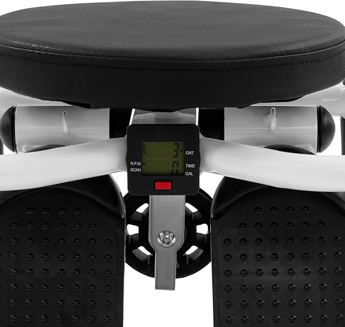 3-in-1 Twist Stepper with Resistance Bands & Mat - Stepper for Home Cardio, Multi-Function Stepper with Seat, Waist Workout at Home, Office, Black