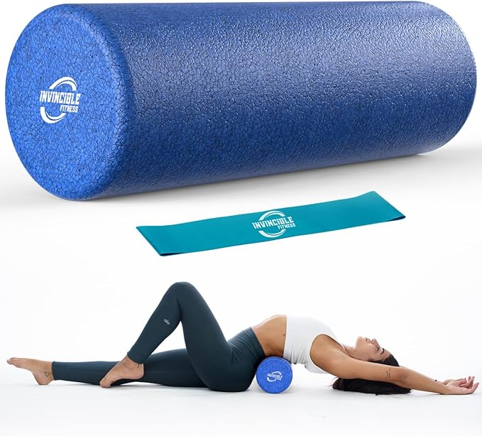 Invincible Fitness 17'' EPP Foam Roller for Deep Tissue Massage – Enhance Recovery, Relieve Pain, and Boost Mobility for a Stronger, Healthier You (Blue)