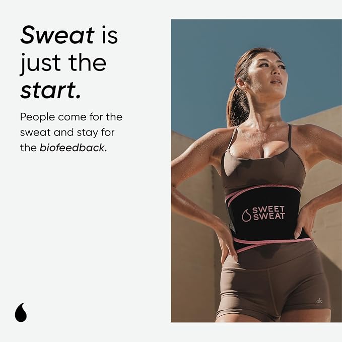 Sports Research Sweet Sweat Waist Trimmer (Core Series) - Premium Sweat Enhancing Fitness Band for Women & Men