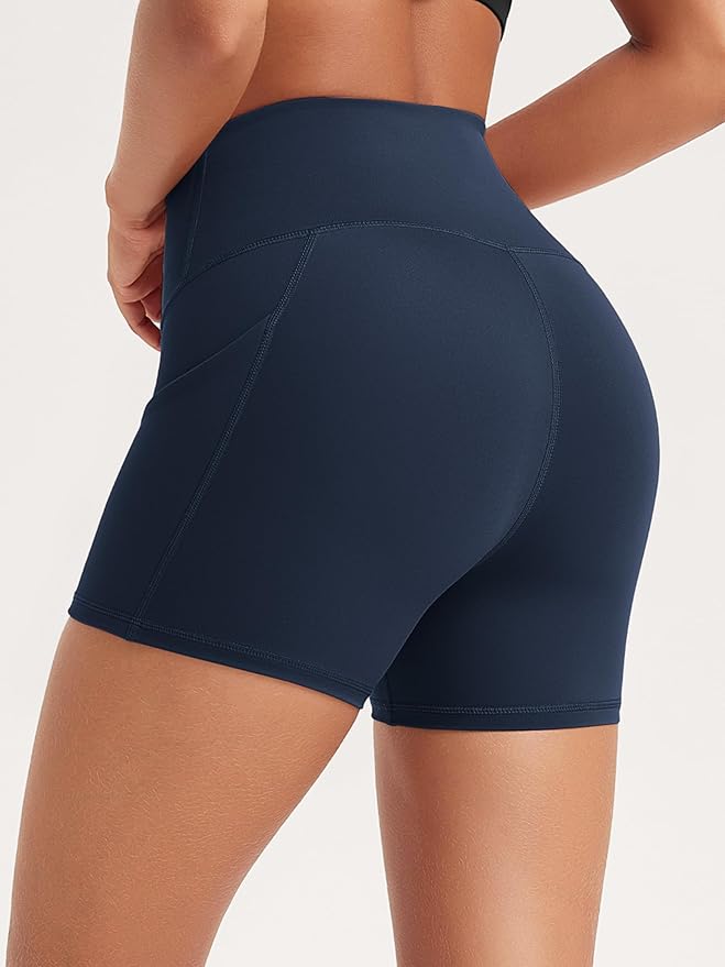 ODODOS Women's Tummy Control Biker Shorts 2.0 with Pockets High Waist Athletic Workout Yoga Shorts-3.5''/ 5"/ 8" / 10" Inseam